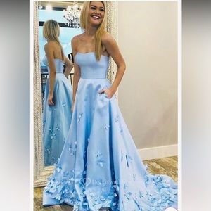 Satin Court Train A line dress